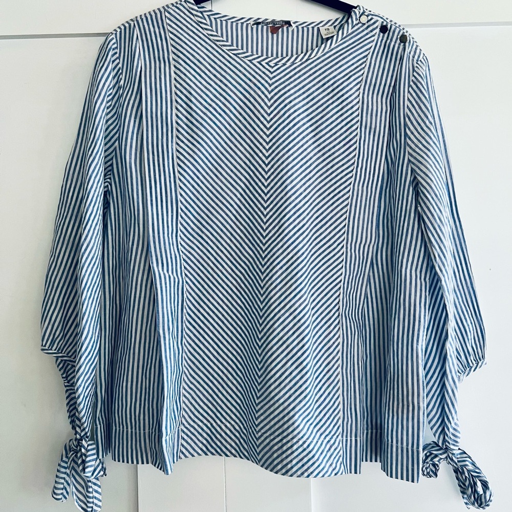 Scotch & Soda Navy and White Striped Blouse